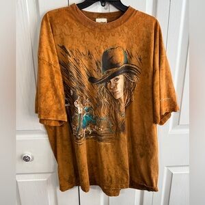 Ragtops Sportswear Cowgirl Cowboy Vintage‎ Orange Western Rockabilly T-Shirt XL